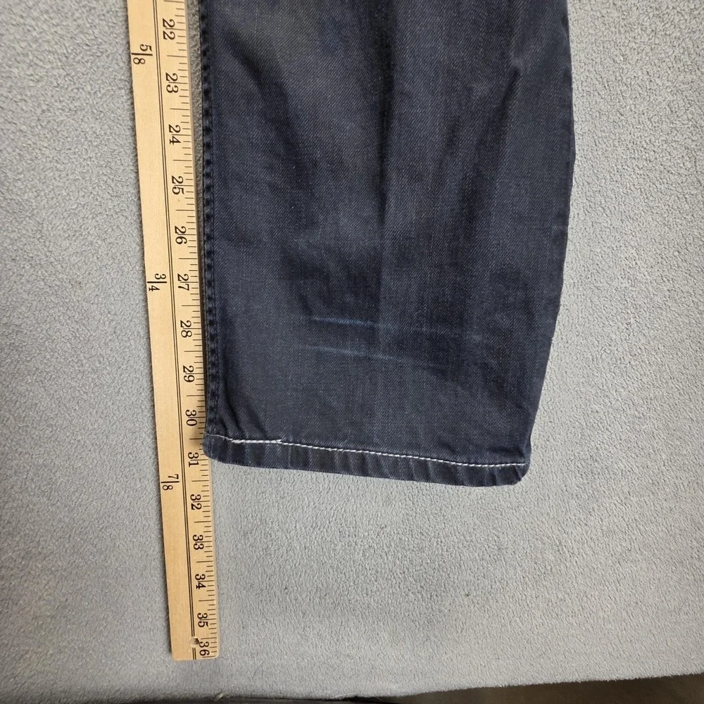 Vintage Levis 504 Jeans Mens 33x32 Blue Straight Engineered Dark Wash Whiskers